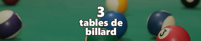 3 tables de billard Quillorama des Bois-Francs